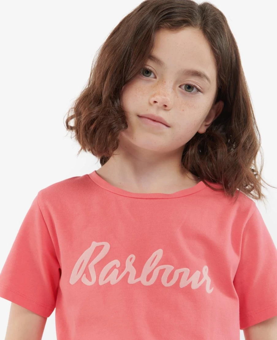 Barbour Girls Navy Rebecca Short Sleeve T-Shirt for Casual Wear