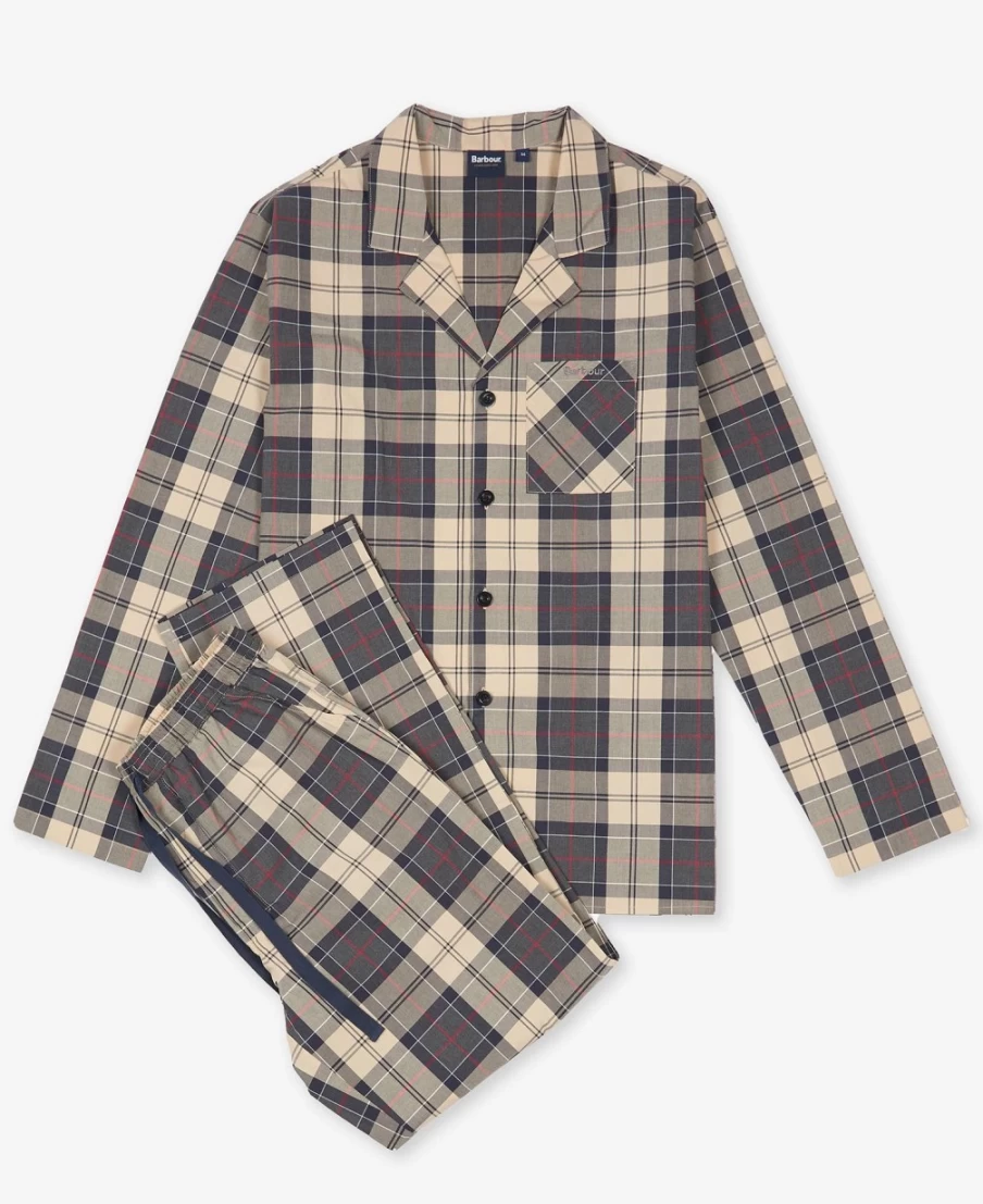 Barbour Men's Carlisle Summer Navy Tartan Pajama Set