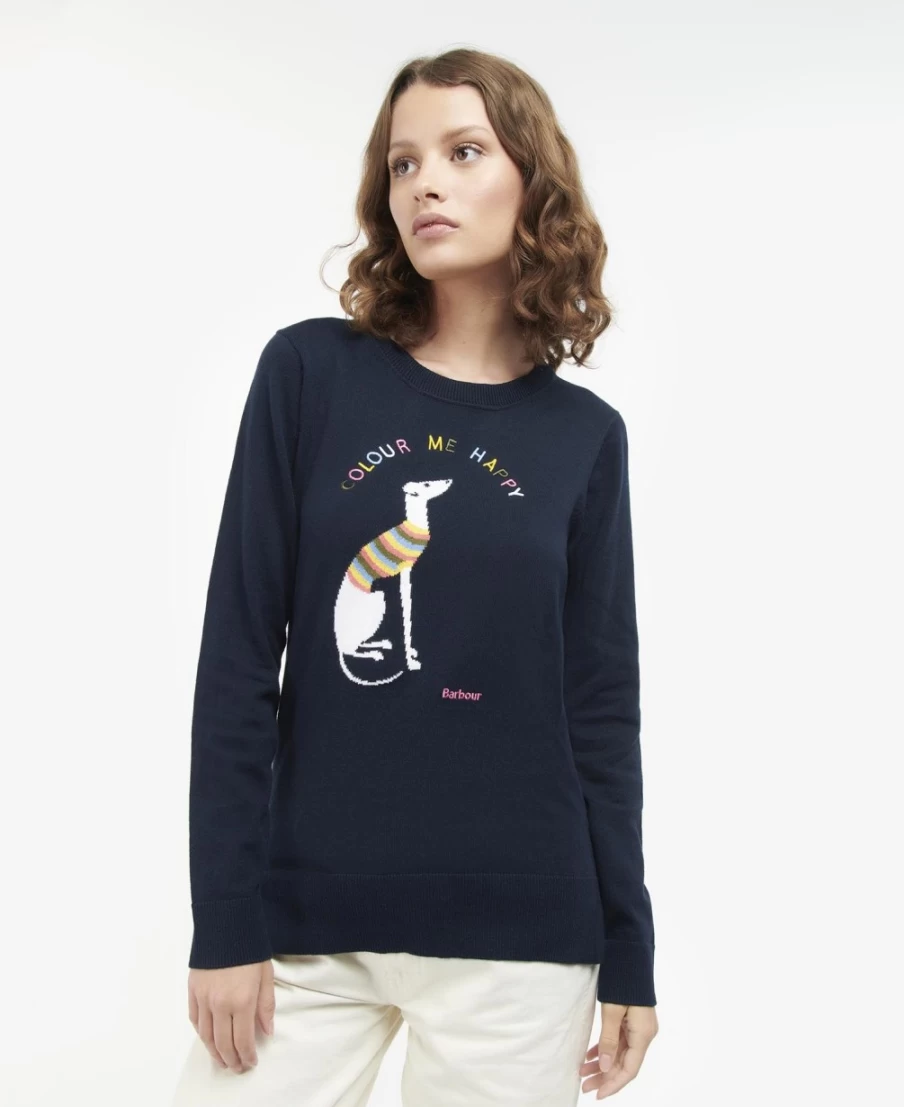 Barbour Women's Classic Navy Housesteads Knitted Jumper