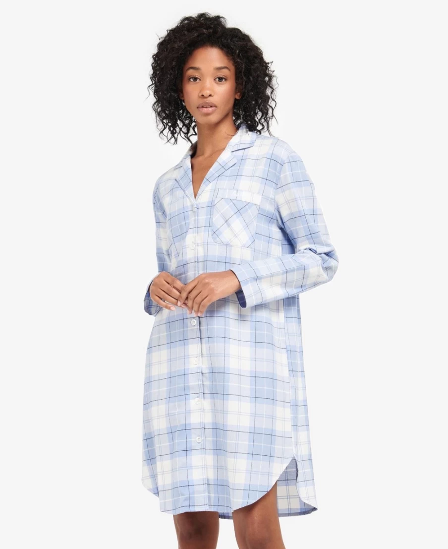 Barbour Women's Etta Nightshirt in Pink Tartan - Classic Plaid Sleepwear