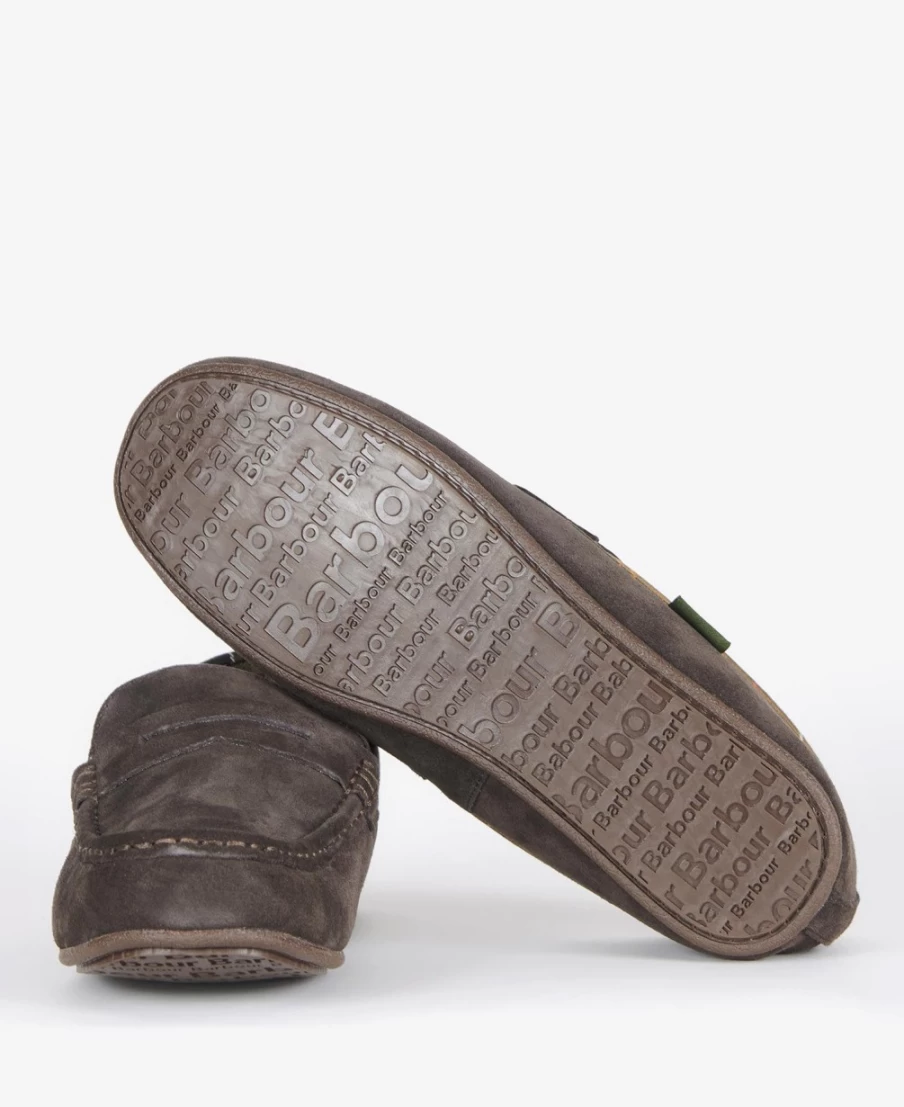 Barbour Men's Porterfield Brown Leather Slippers