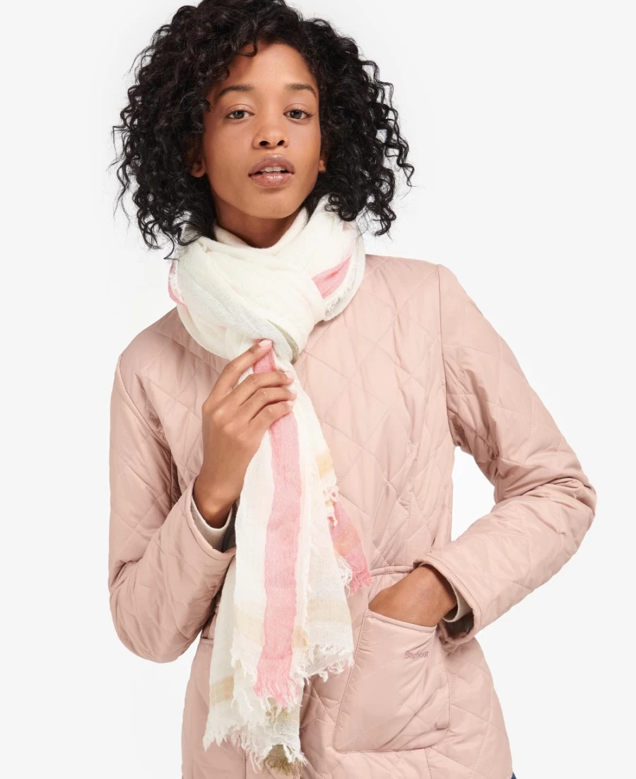 Barbour Womens Blackett Border Check Wrap in Yarrow/Multi Tartan
