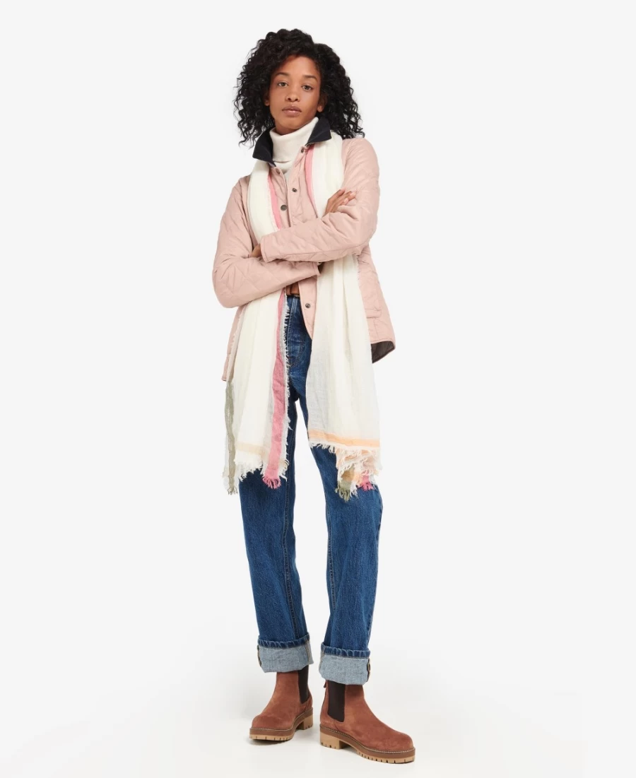 Barbour Womens Blackett Border Check Wrap in Yarrow/Multi Tartan