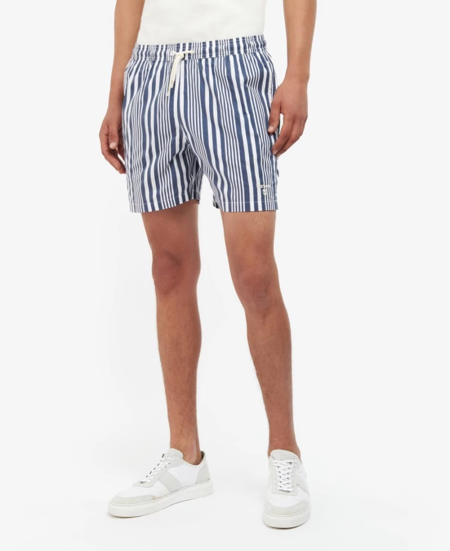 Barbour Men's Deckham Swim Shorts in Classic Red - Quick-Dry Swimming Trunks