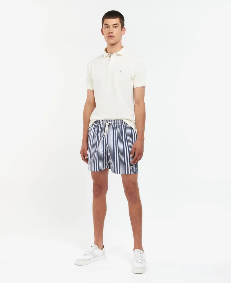 Barbour Men's Deckham Swim Shorts in Classic Red - Quick-Dry Swimming Trunks