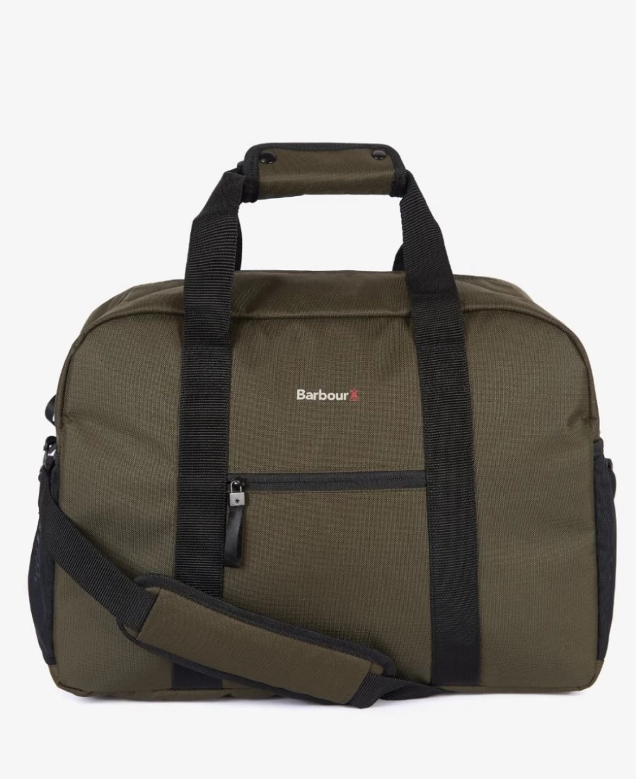 Barbour Men's Arwin Canvas Holdall Bag in Olive/Black - Durable Travel Duffle
