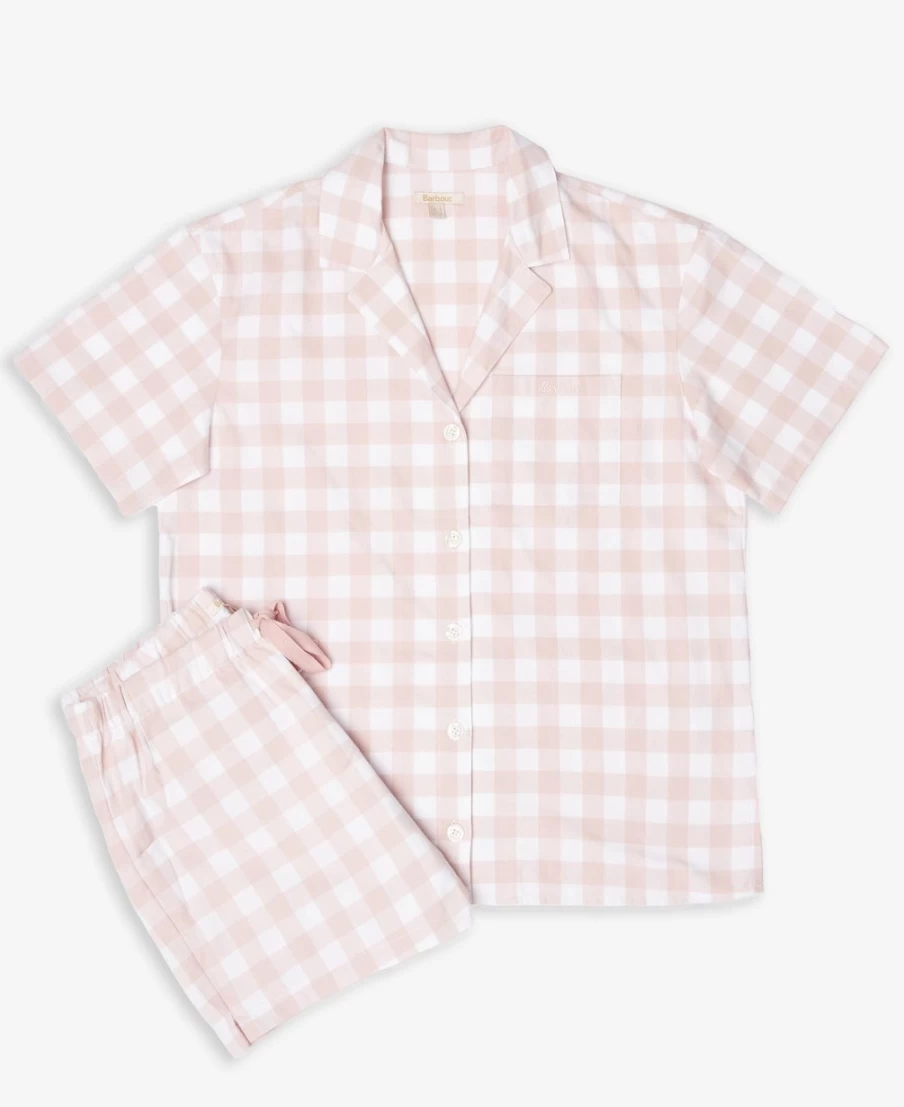 Barbour Women's Etta Light Pink Gingham Pajama Set