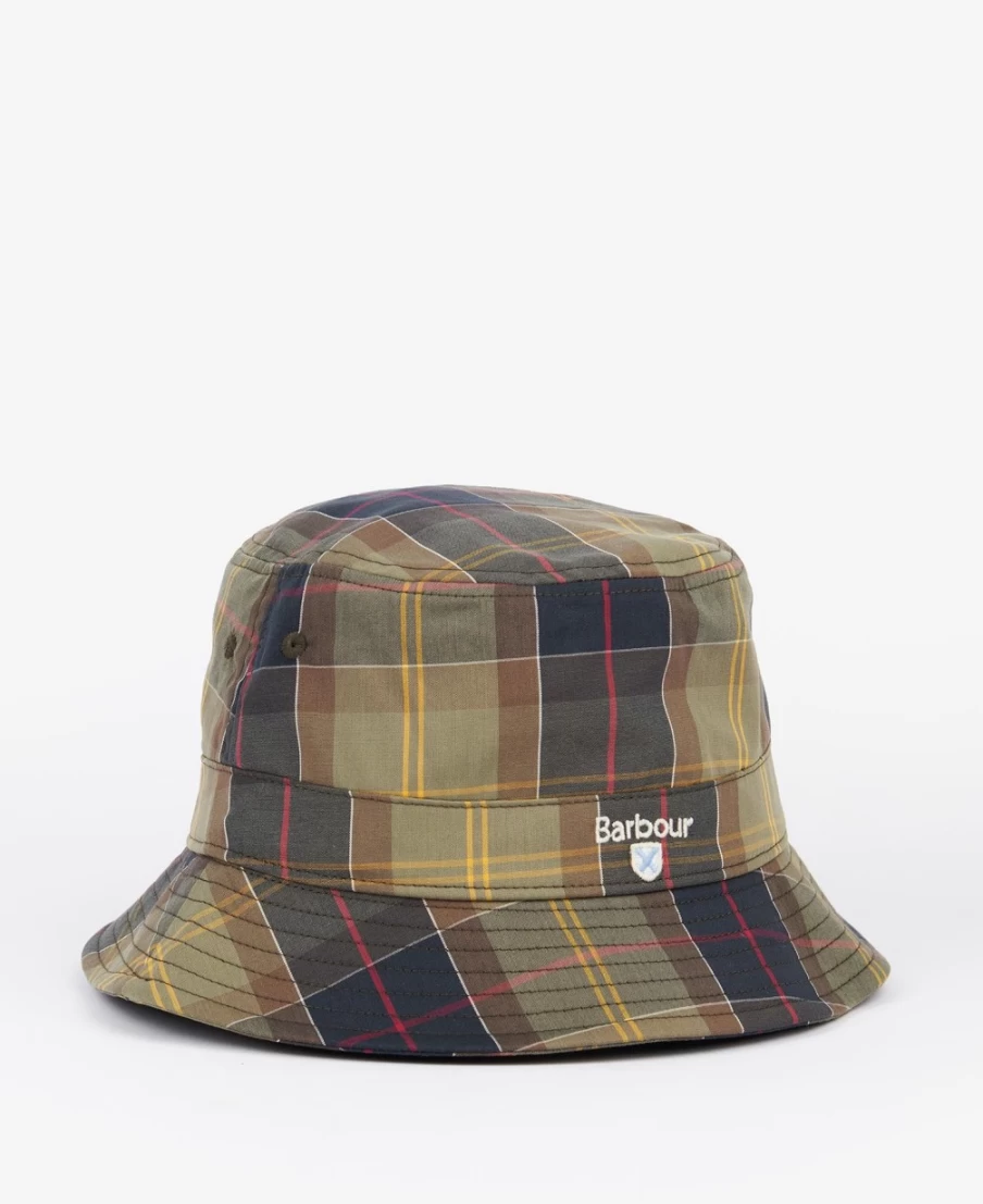 Barbour Men's Classic Tartan Bucket Hat - Traditional British Style Waterproof Outdoor Cap