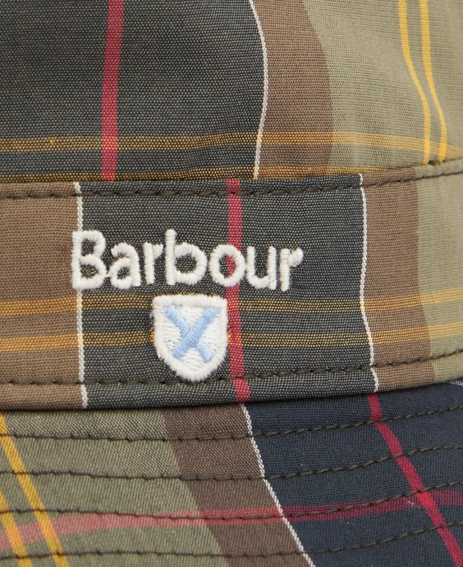 Barbour Men's Classic Tartan Bucket Hat - Traditional British Style Waterproof Outdoor Cap