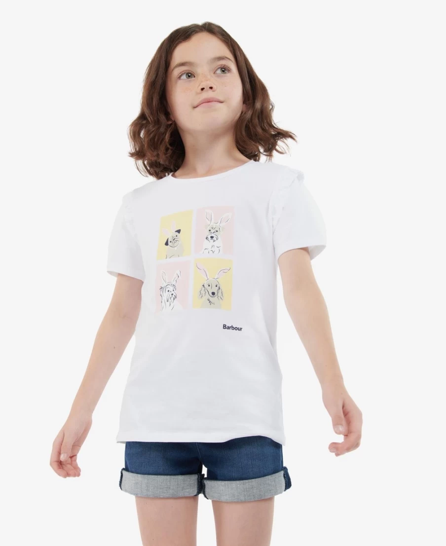 Barbour Girls Sophie Classic White Short Sleeve T-Shirt