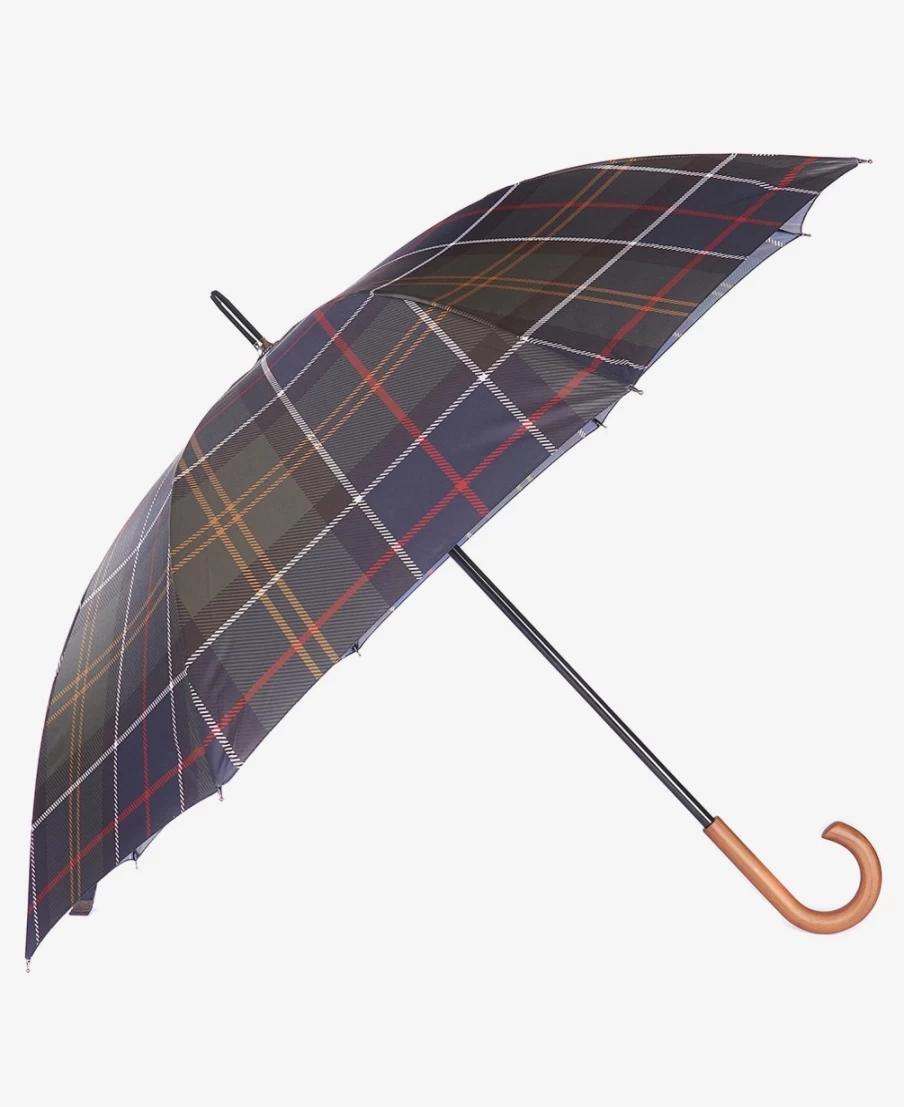 Barbour Classic Tartan Walker Umbrella for Men - Traditional British Rain Umbrella
