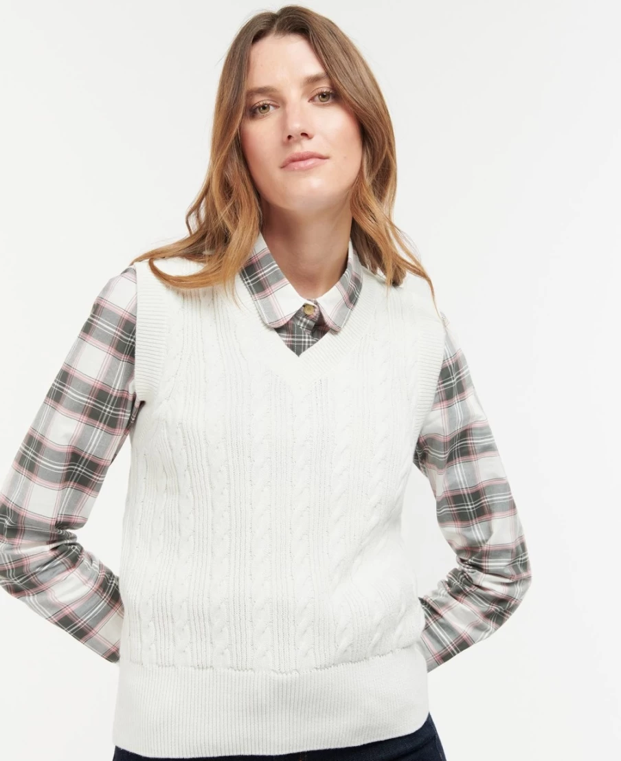 Barbour Women's Aran Knitted Sweater Vest - Regia Collection