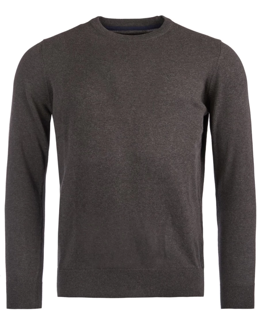 Barbour Men's Charcoal Pima Cotton Crew Neck Sweater