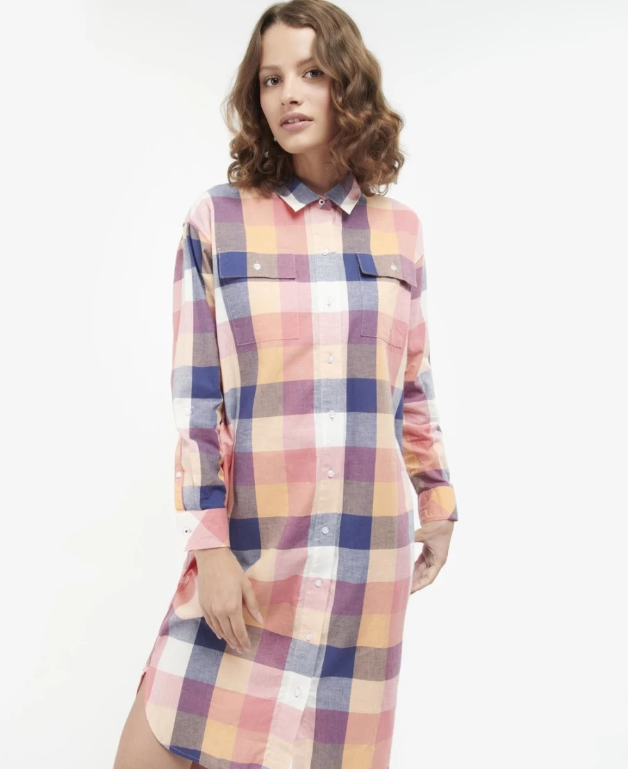 Barbour Women's Summer Millcross Dress in Multi Check - Lightweight & Stylish