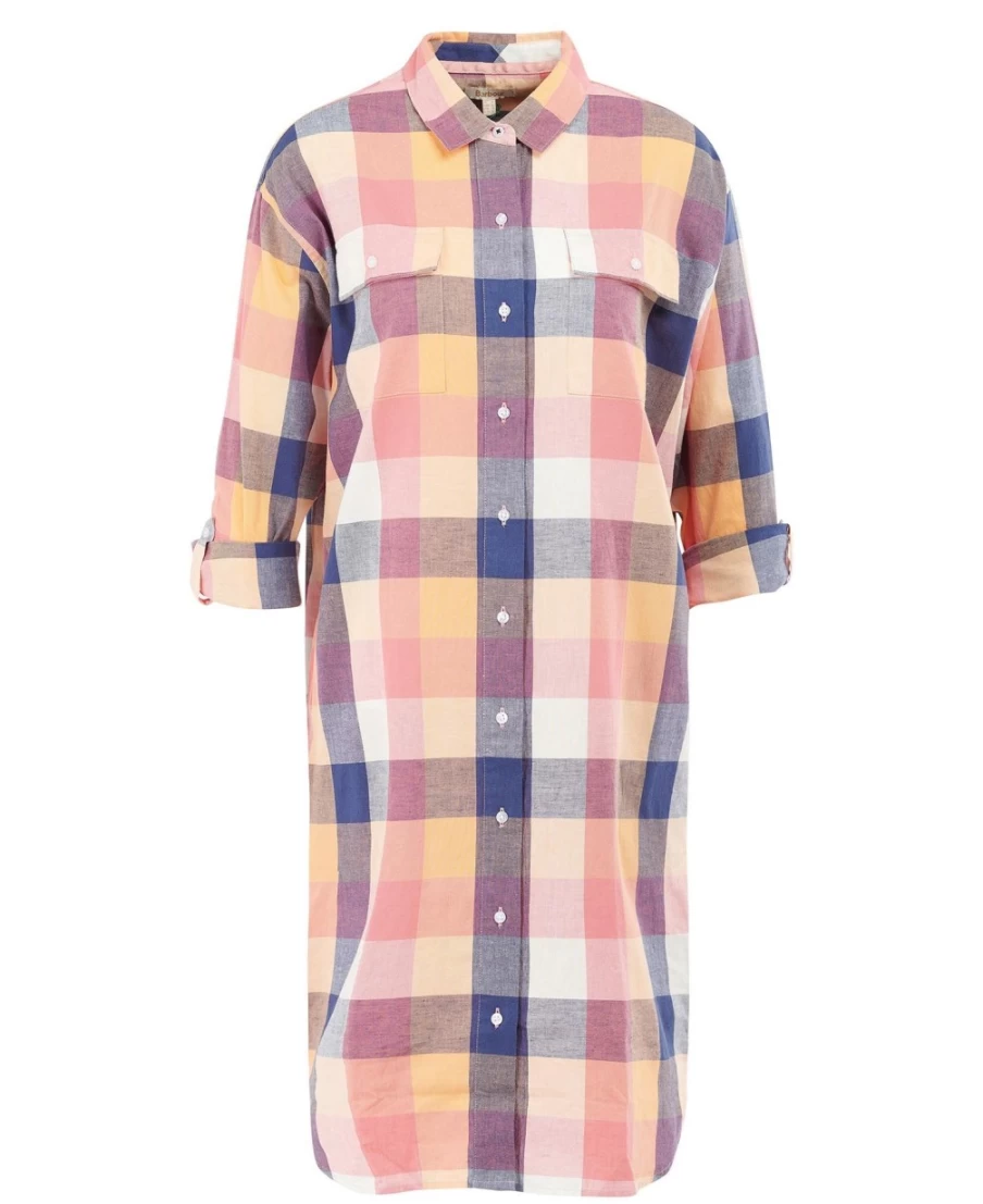 Barbour Women's Summer Millcross Dress in Multi Check - Lightweight & Stylish