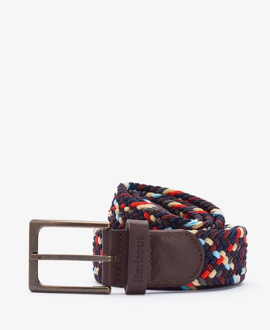Barbour Men's Ford Belt in Blue, Navy & Stone | Classic Leather Belt for Men