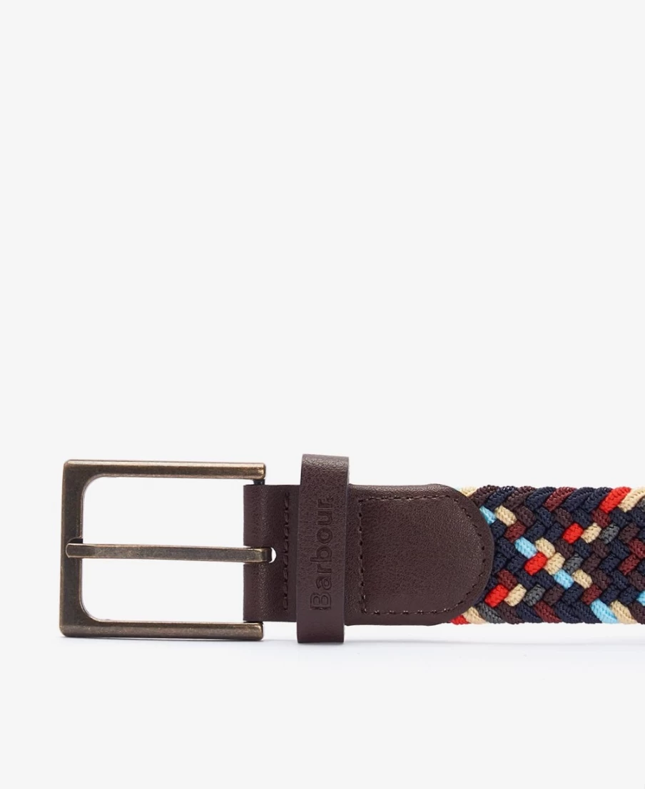 Barbour Men's Ford Belt in Blue, Navy & Stone | Classic Leather Belt for Men