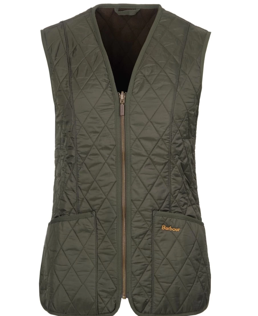 Barbour Womens Fleece Betty Liner Jacket in Dark Olive - Lightweight Warm Layering Piece