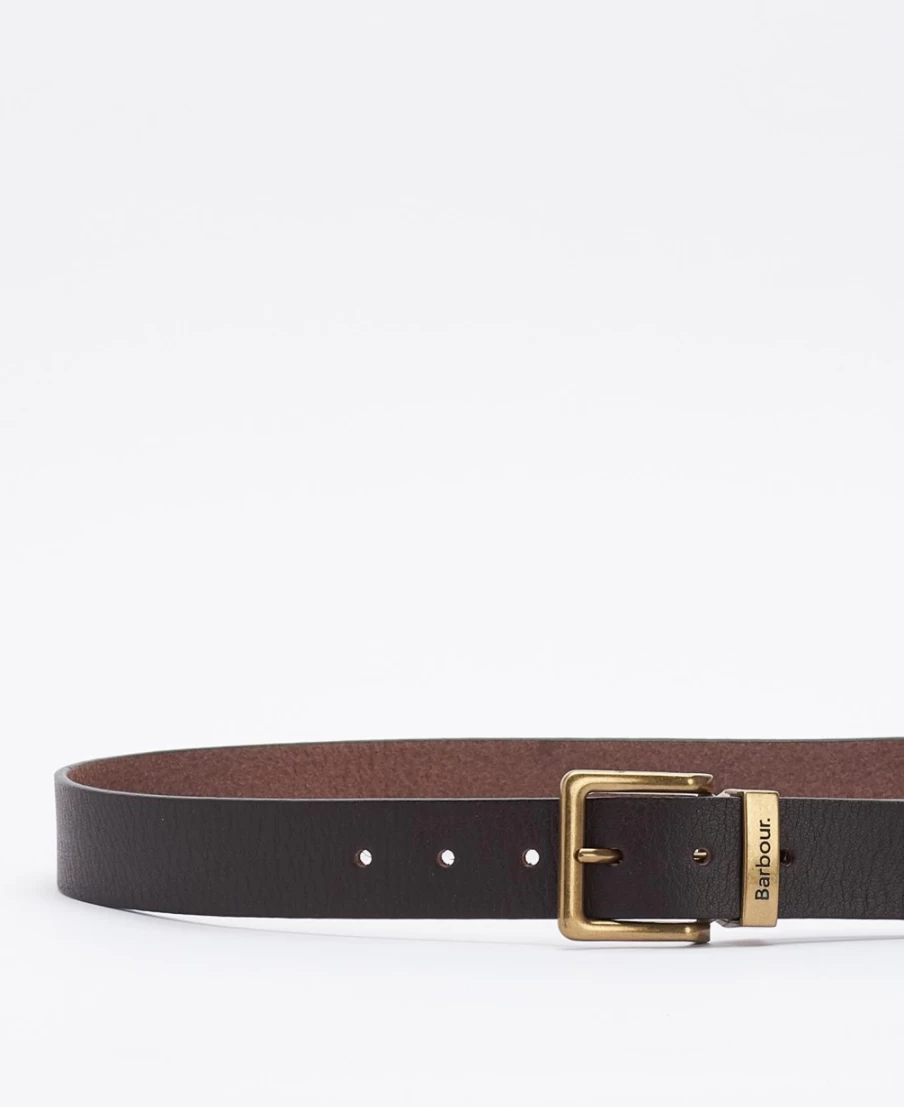 Barbour Men's Blakely Leather Belt in Dark Brown - Classic Stylish Accessory