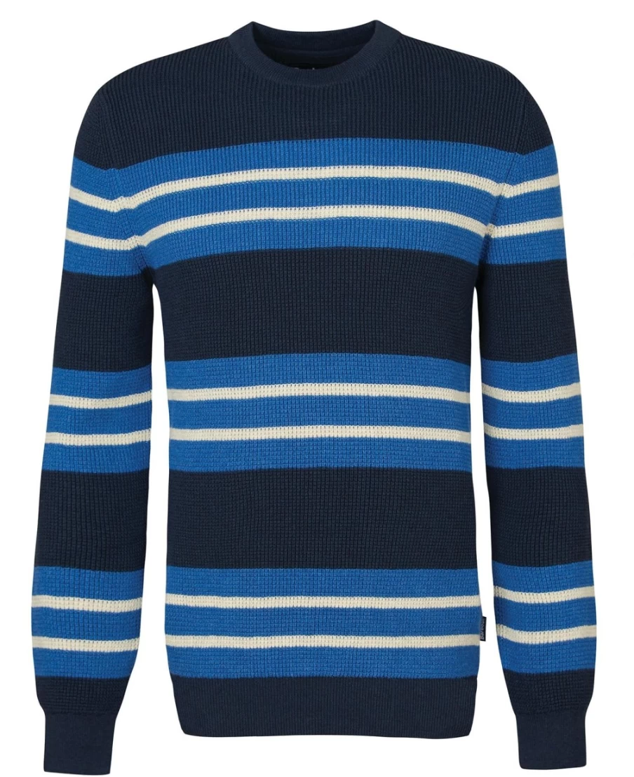 Barbour Men's Classic Navy Blaydon Striped Sweatshirt - Casual Comfort Fit Pullover