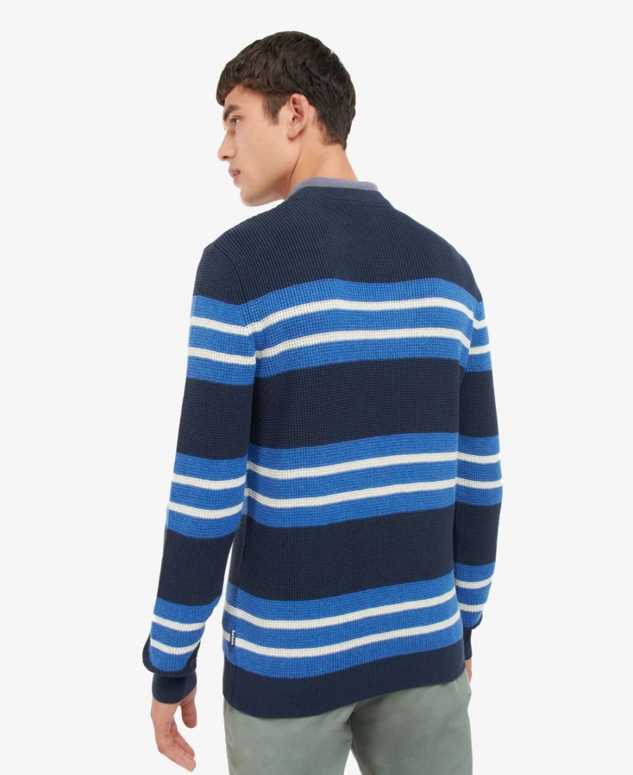 Barbour Men's Classic Navy Blaydon Striped Sweatshirt - Casual Comfort Fit Pullover
