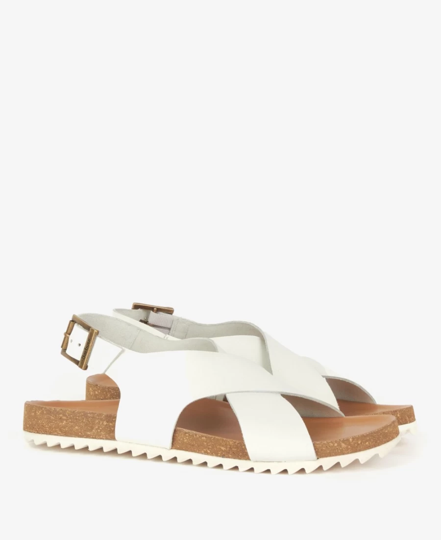 Barbour Women's Rochelle Cross-Over Strap Sandals in Cognac