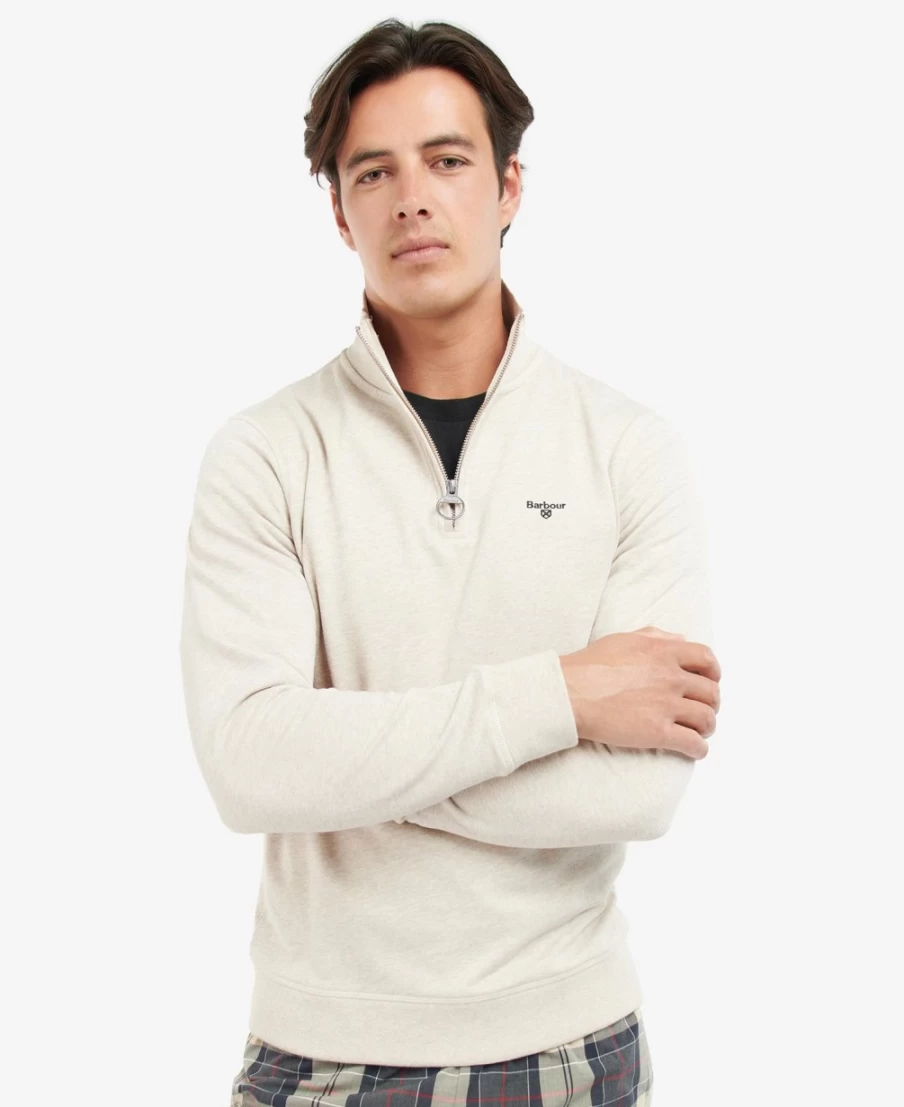 Barbour Men's Henry Lounge Half Zip Sweater in Navy Marl
