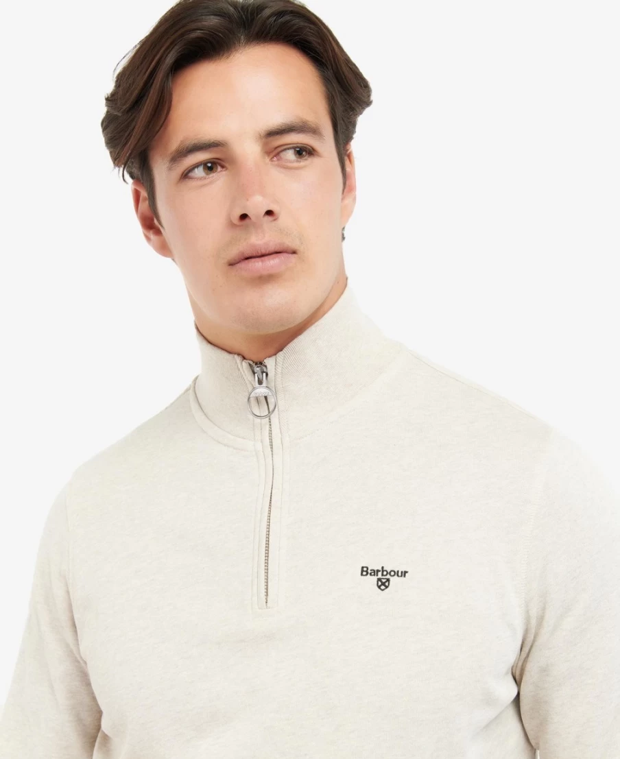 Barbour Men's Henry Lounge Half Zip Sweater in Navy Marl