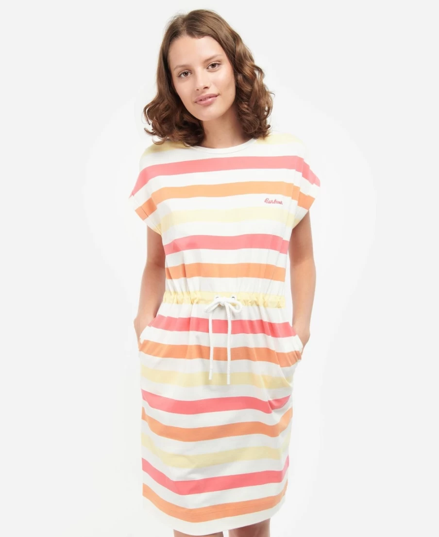 Barbour Women's Marloes Navy & White Striped Dress