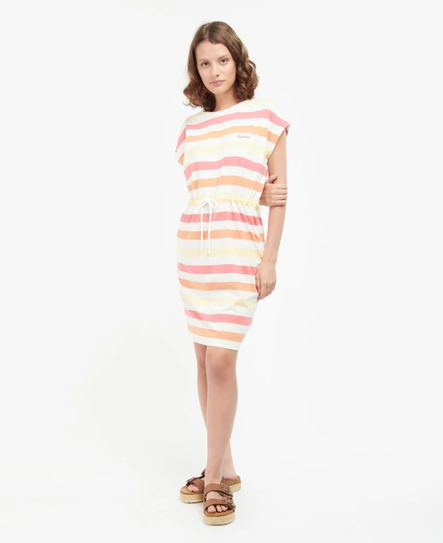 Barbour Women's Marloes Navy & White Striped Dress