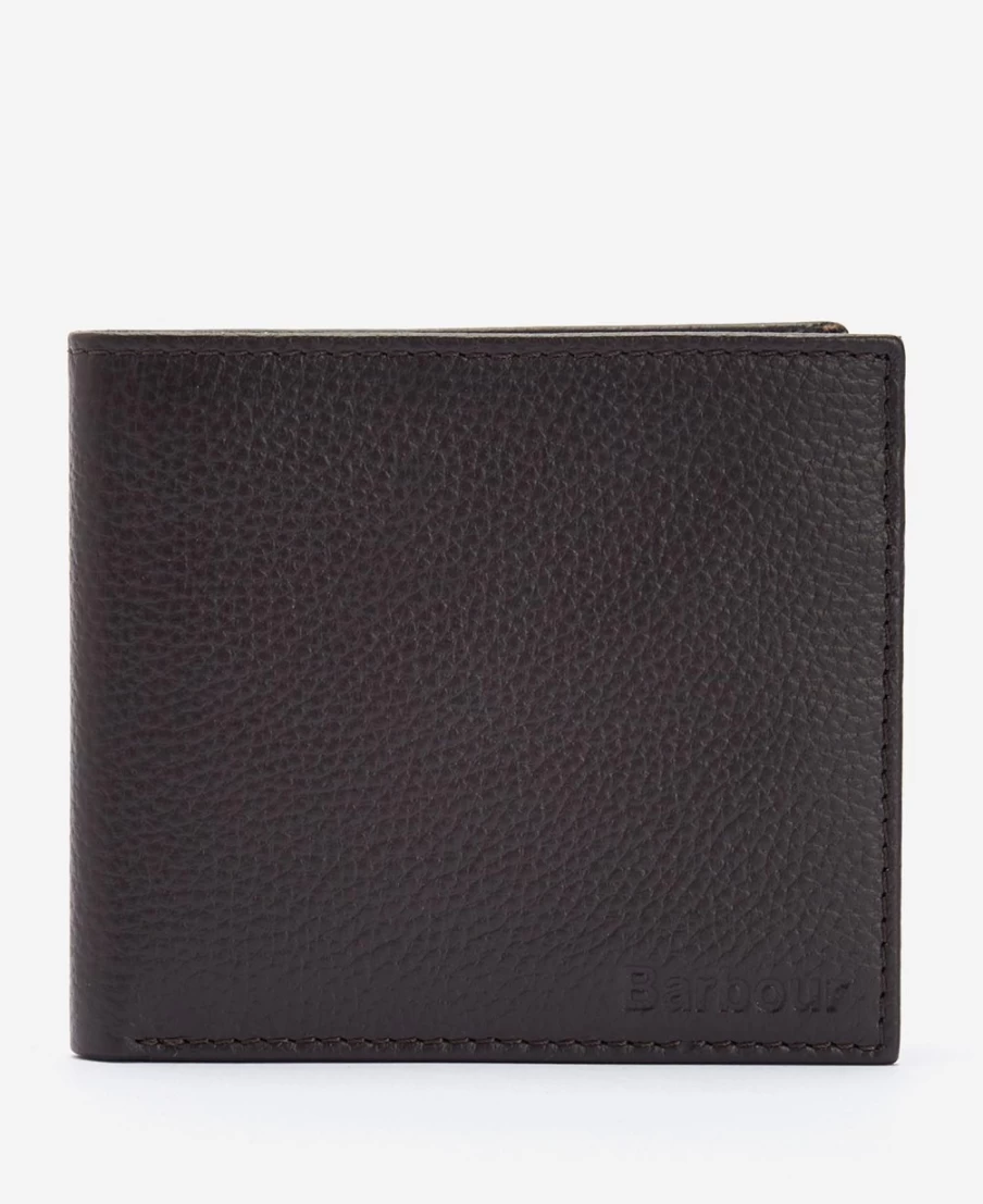 Barbour Men's Amble Dark Brown Leather Billfold Wallet