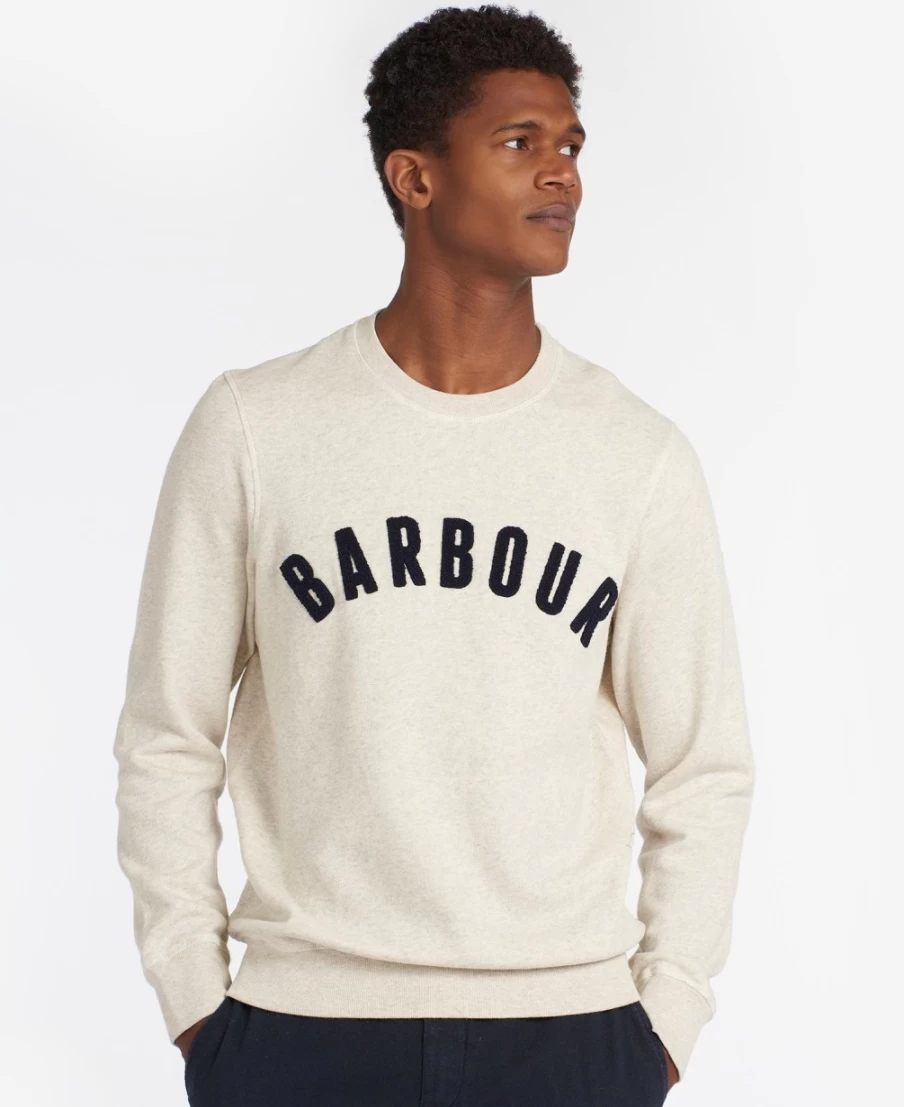 Barbour Men's Navy Prep Logo Sweatshirt - Classic Cotton Crewneck Pullover