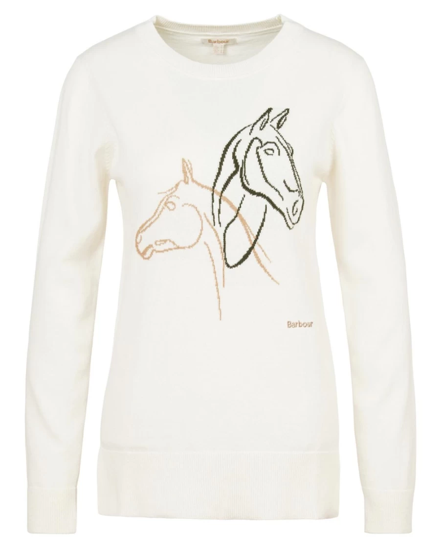 Barbour Women's Off White Heather Knitted Jumper