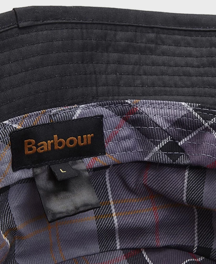 Barbour Men's Olive Waxed Cotton Sports Hat - Olive Night Outdoor Cap