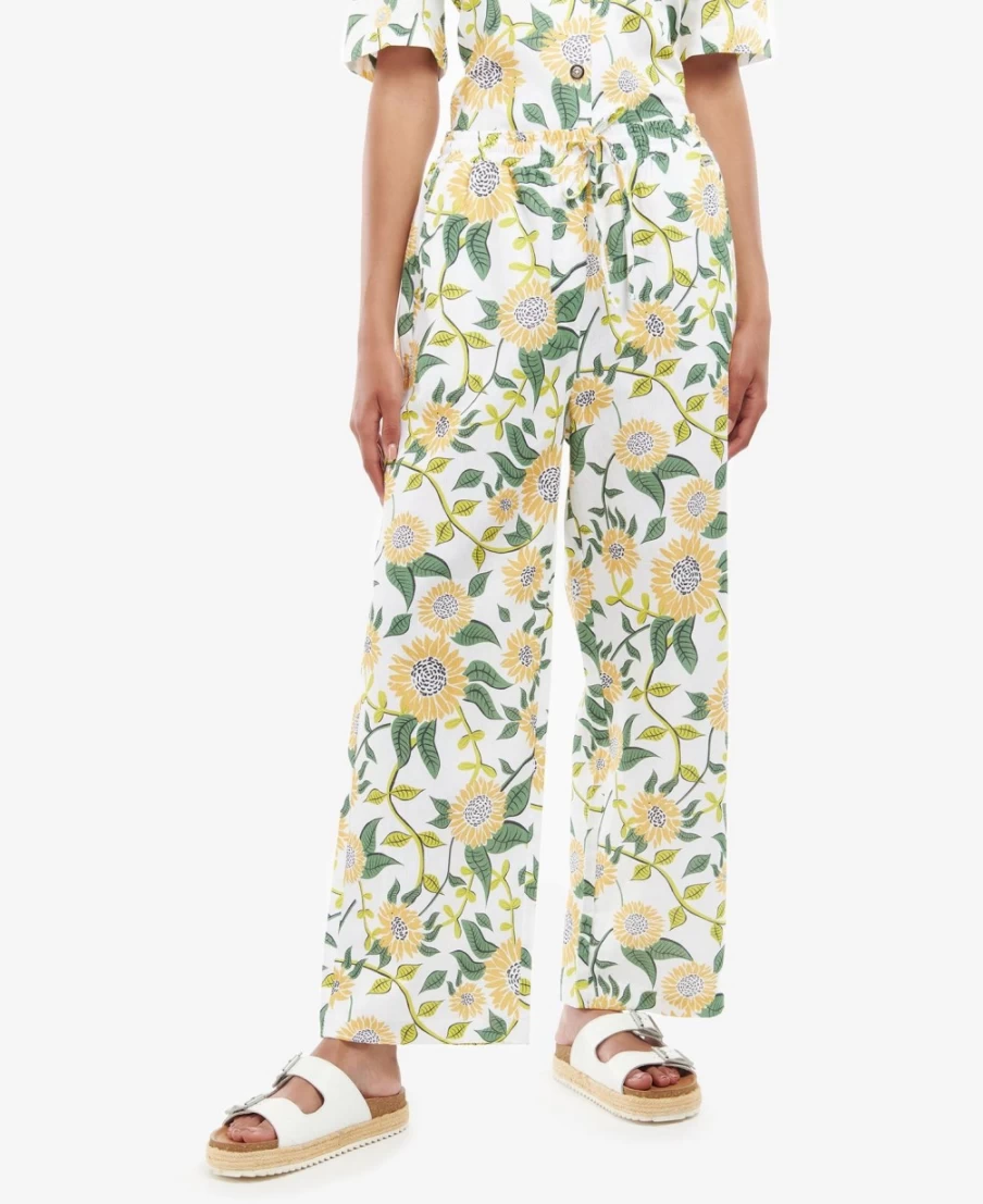 Barbour Women's Bloomfield Trousers in Multi Sunflower Pattern