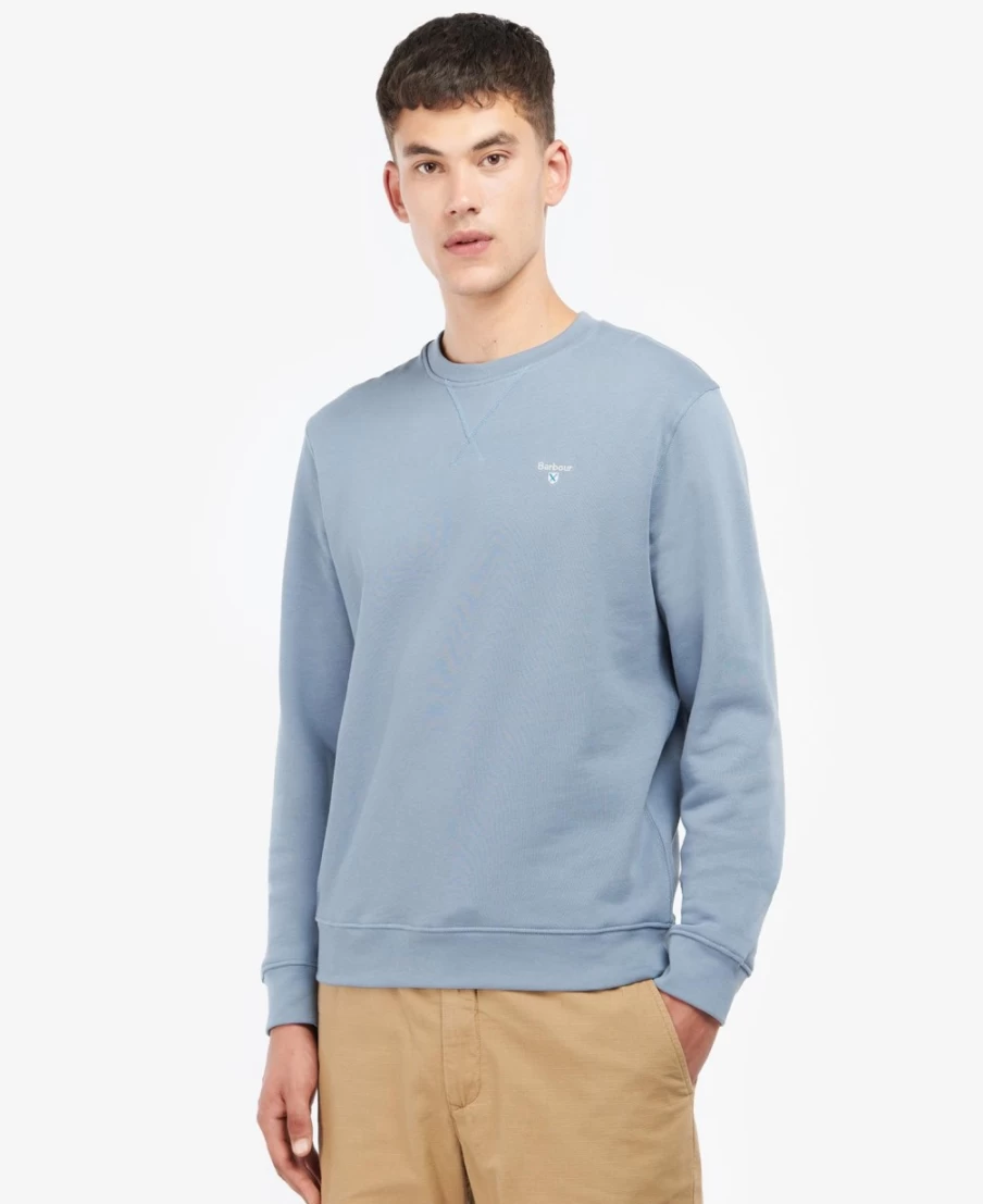 Barbour Men's Ridsdale Agave Green Crew Neck Sweatshirt - Classic Cotton Pullover