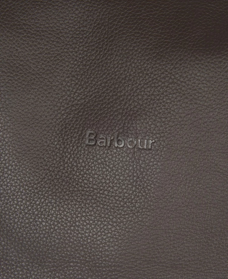 Barbour Men's Chocolate Leather Medium Travel Explorer Bag