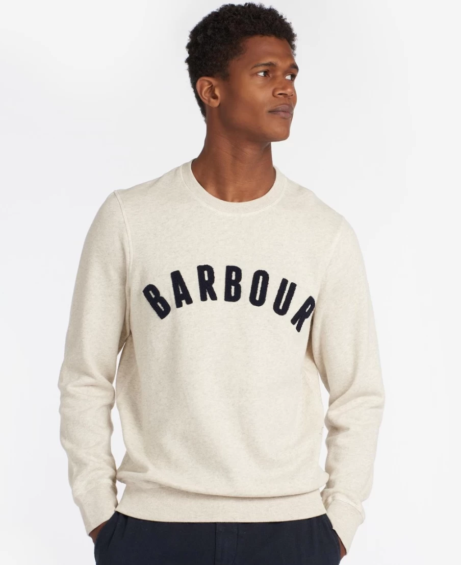 Barbour Men's Grey Marl Prep Logo Sweatshirt - Classic Cotton Pullover