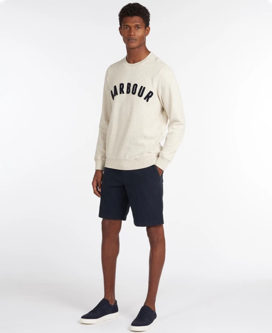 Barbour Men's Grey Marl Prep Logo Sweatshirt - Classic Cotton Pullover