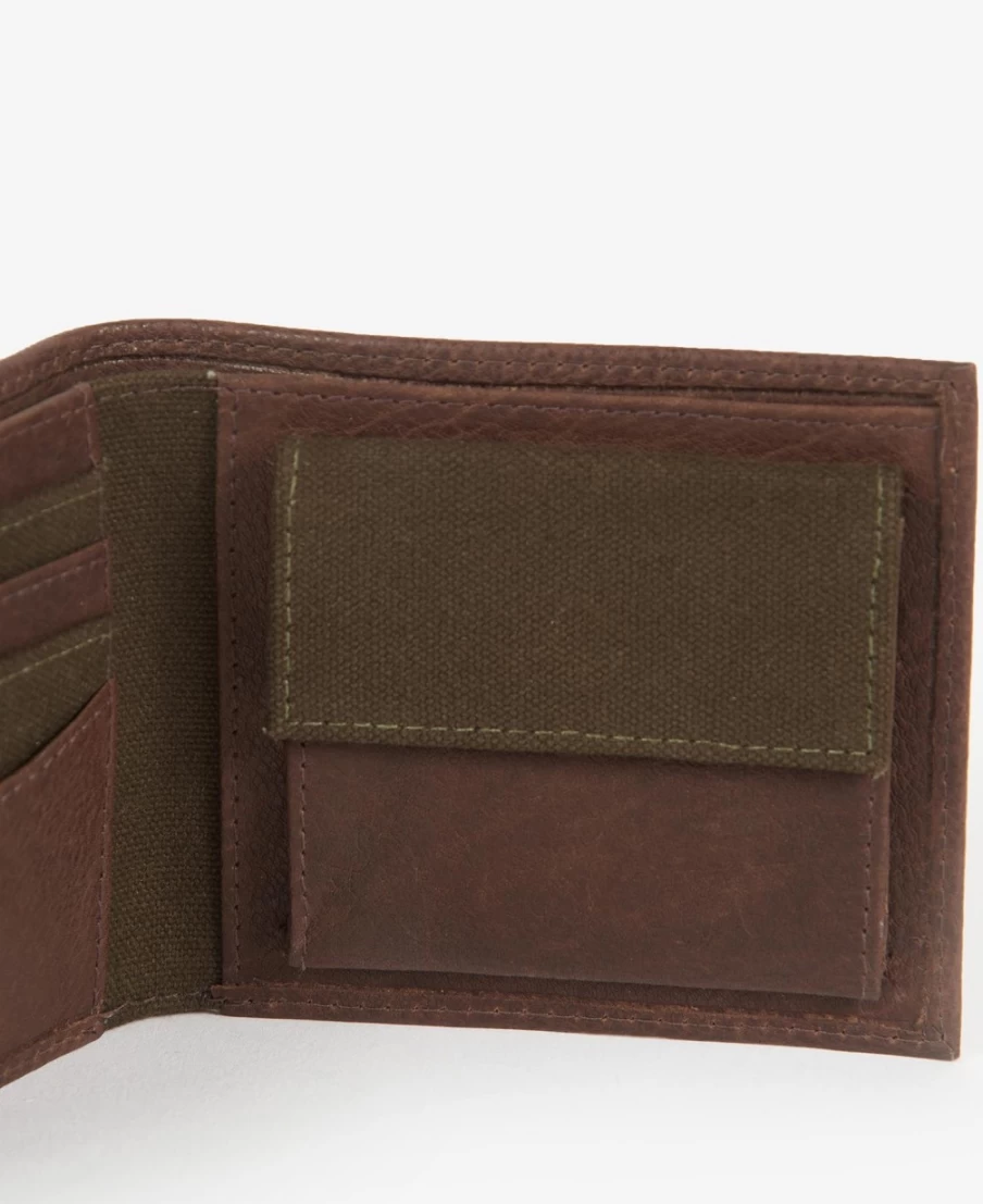 Barbour Mens Padbury Dark Brown Billfold Leather Wallet