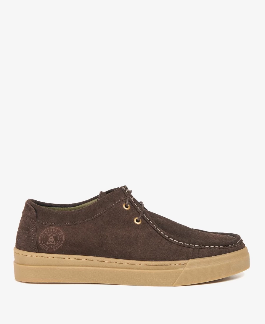 Barbour Men's Perry Shoes in Cola Suede - Classic Leather Casual Footwear