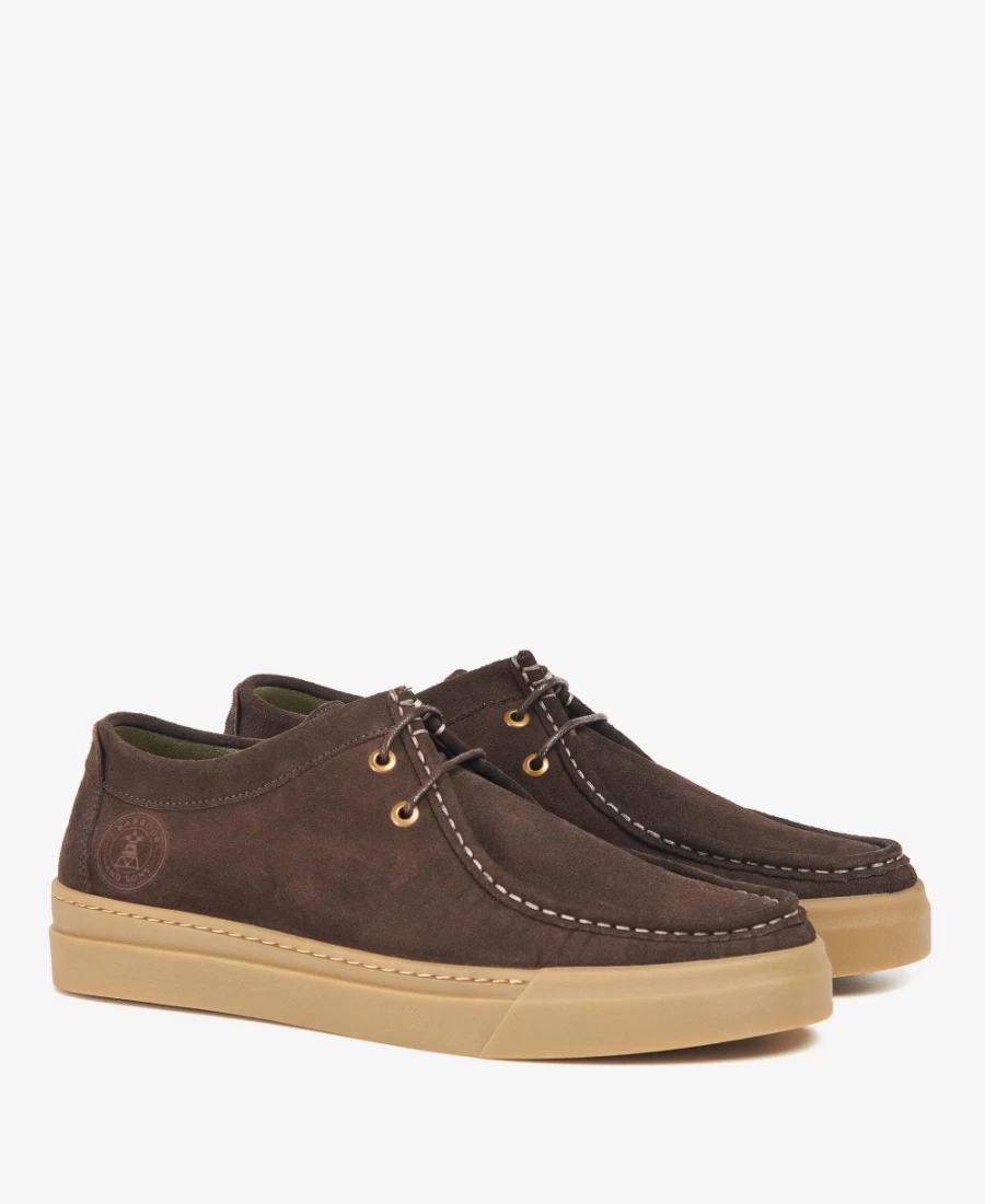 Barbour Men's Perry Shoes in Cola Suede - Classic Leather Casual Footwear