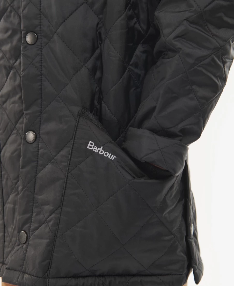 Barbour Boys' Liddesdale Quilted Jacket in Dark Olive/Red - Lightweight Water-Resistant Outerwear for Kids