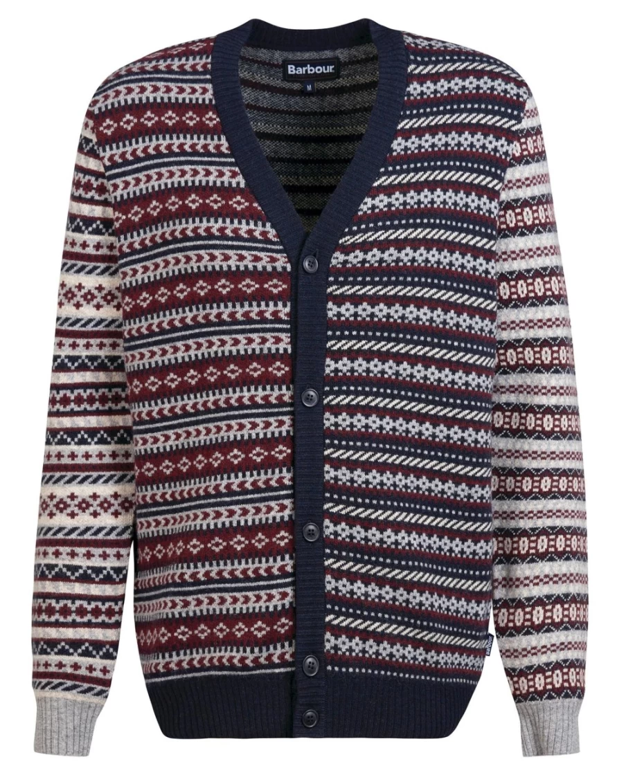 Barbour Men's Grey Marl Burley Cardigan - Classic Knit Sweater for Men