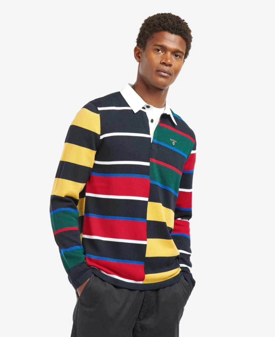 Barbour Men's Radcliffe Classic Navy Knitted Rugby Shirt