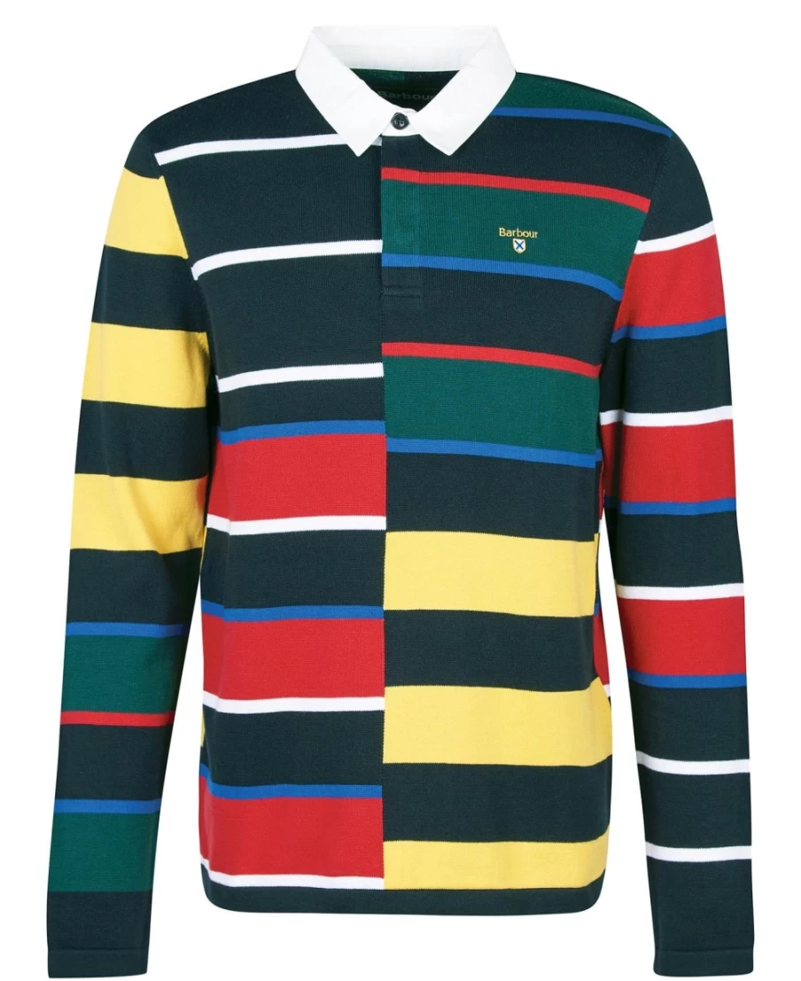 Barbour Men's Radcliffe Classic Navy Knitted Rugby Shirt