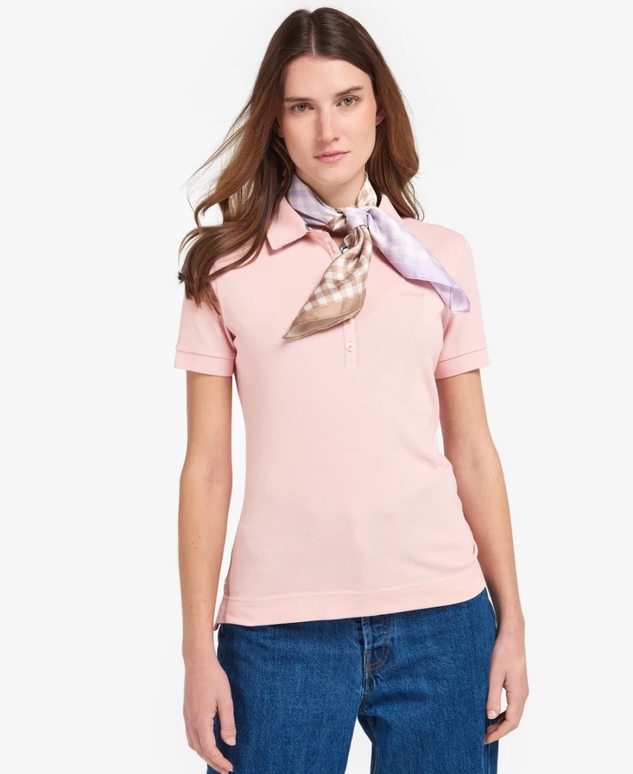Barbour Womens Darla Gingham Square Scarf in Navy and Iris Check Pattern