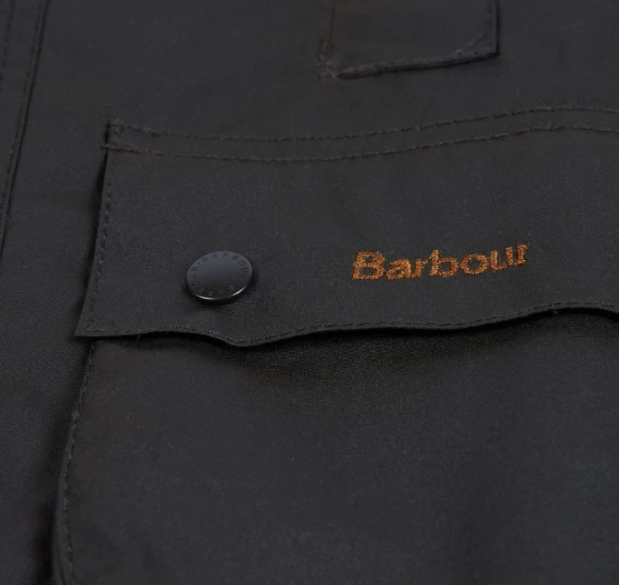 Barbour Boys' Olive Beaufort Waxed Jacket – Classic Waterproof Outerwear for Kids