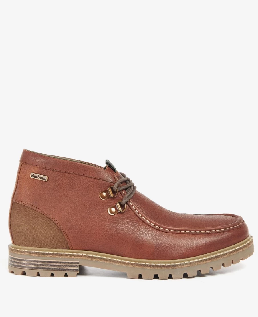 Barbour Jesmond Teak Leather Boots for Men - Waterproof Outdoor Footwear