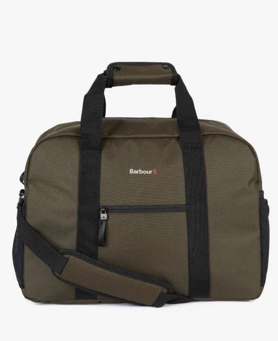 Barbour Men's Arwin Canvas Holdall Bag in Olive/Black - Durable Travel Duffle